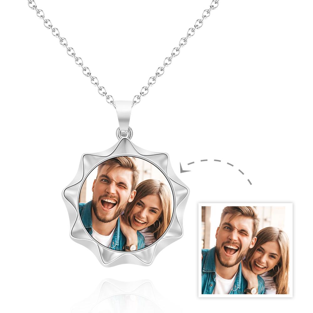 Collier Photo Personnalisé Fleur De Soleil Cadeaux Créatifs Simples - soufeelfr