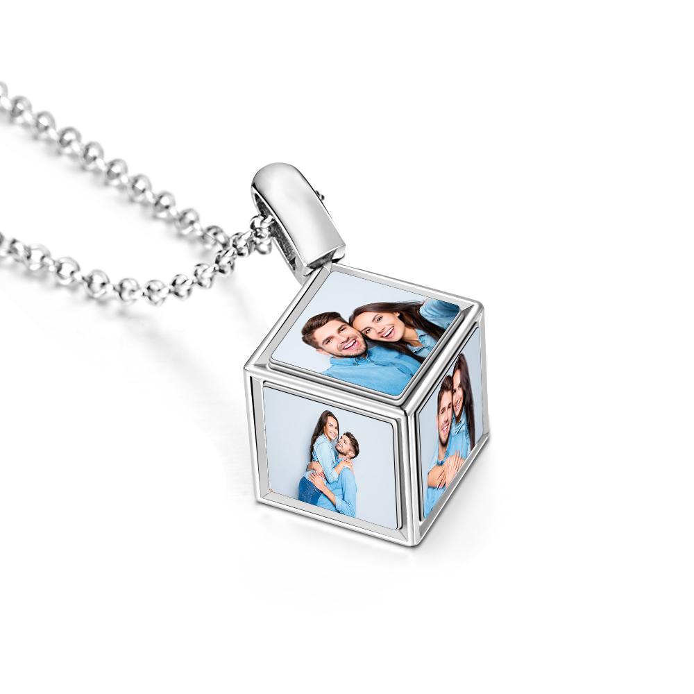 Collier De Sublimation De Photo Cube Avec Cadeaux Commémoratifs De Conception Personnalisée Pour Couple - soufeelfr