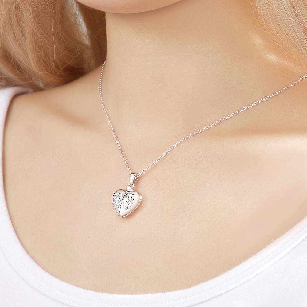 Collier Photo Personnalisé 'l Love You' Rabat Coeur Cadeaux Délicats - Soufeelfr