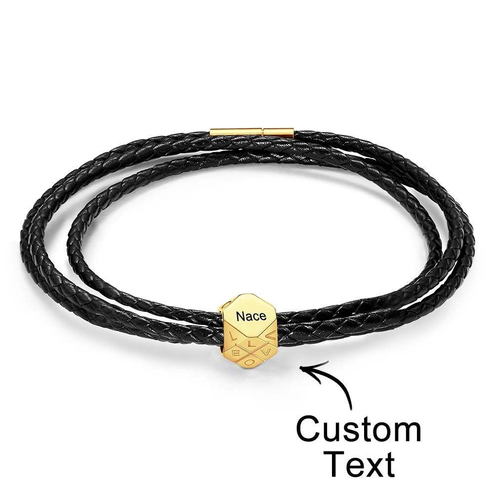 Bracelet Personnalisé Bracelet Gravé Personnalisé Cadeau Saint Valentin Simple Et Polyvalent Pour Lui