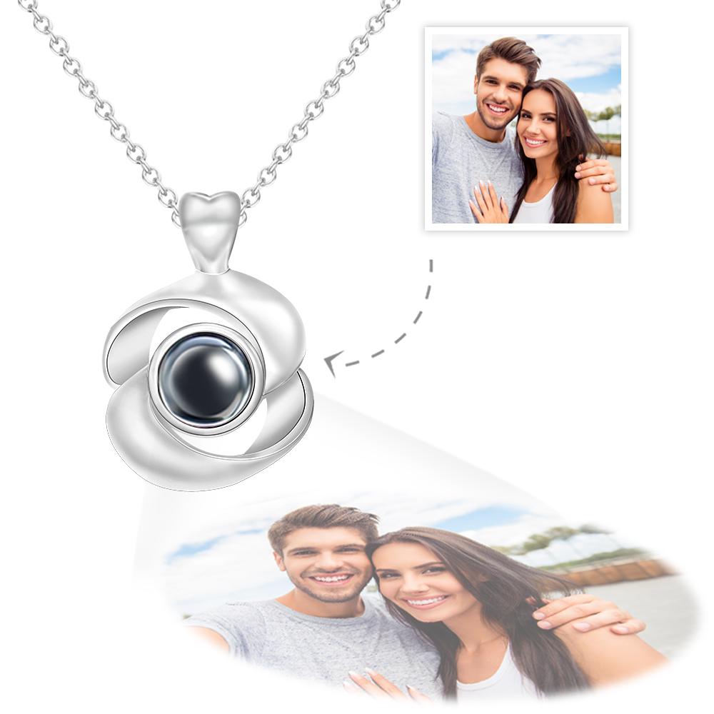 Collier Photo Projection Personnalisé Collier Pendentif Photo Rose Cadeau Saint Valentin - soufeelfr