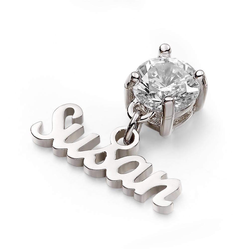 Boucles D'oreilles Avec Nom Personnalisé Pour Femme Avec Pierre De Naissance Boucles D'oreilles Pendantes Avec Nom Personnalisé - soufeelfr