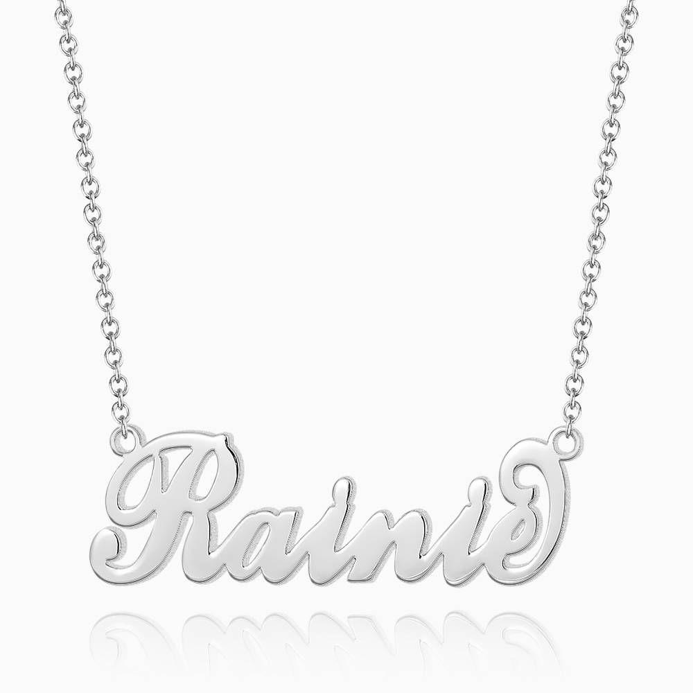 Collier Prenom Collier Prénom Style "Carrie" Pour Enfants, Style Classique Argent