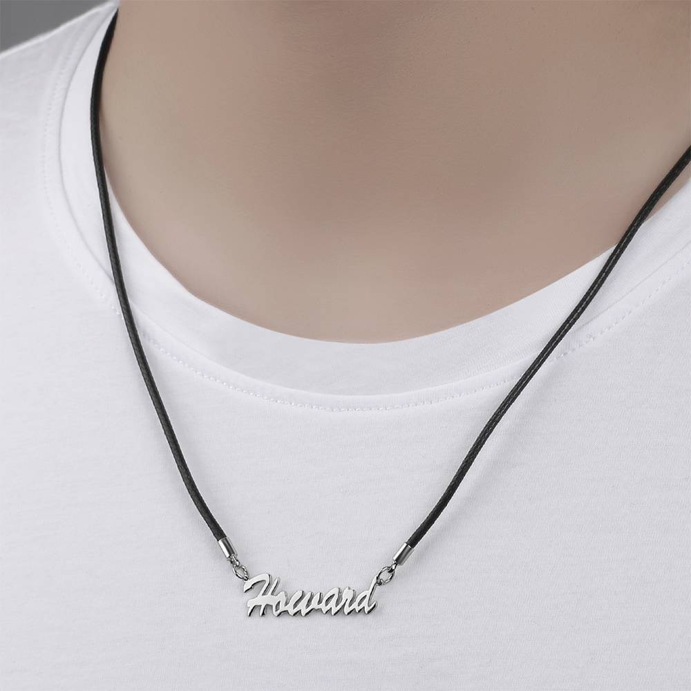 Collier Prenom Collier Prénom  Personnalisé  Pour Homme, Cadeau Pour Petit Ami Plaqué Platine - Argent
