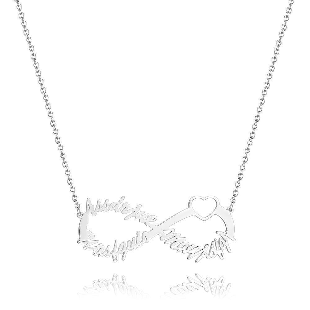 Collier Prenom Collier Infini  Trois Noms Plaqué Or Rose - Argent