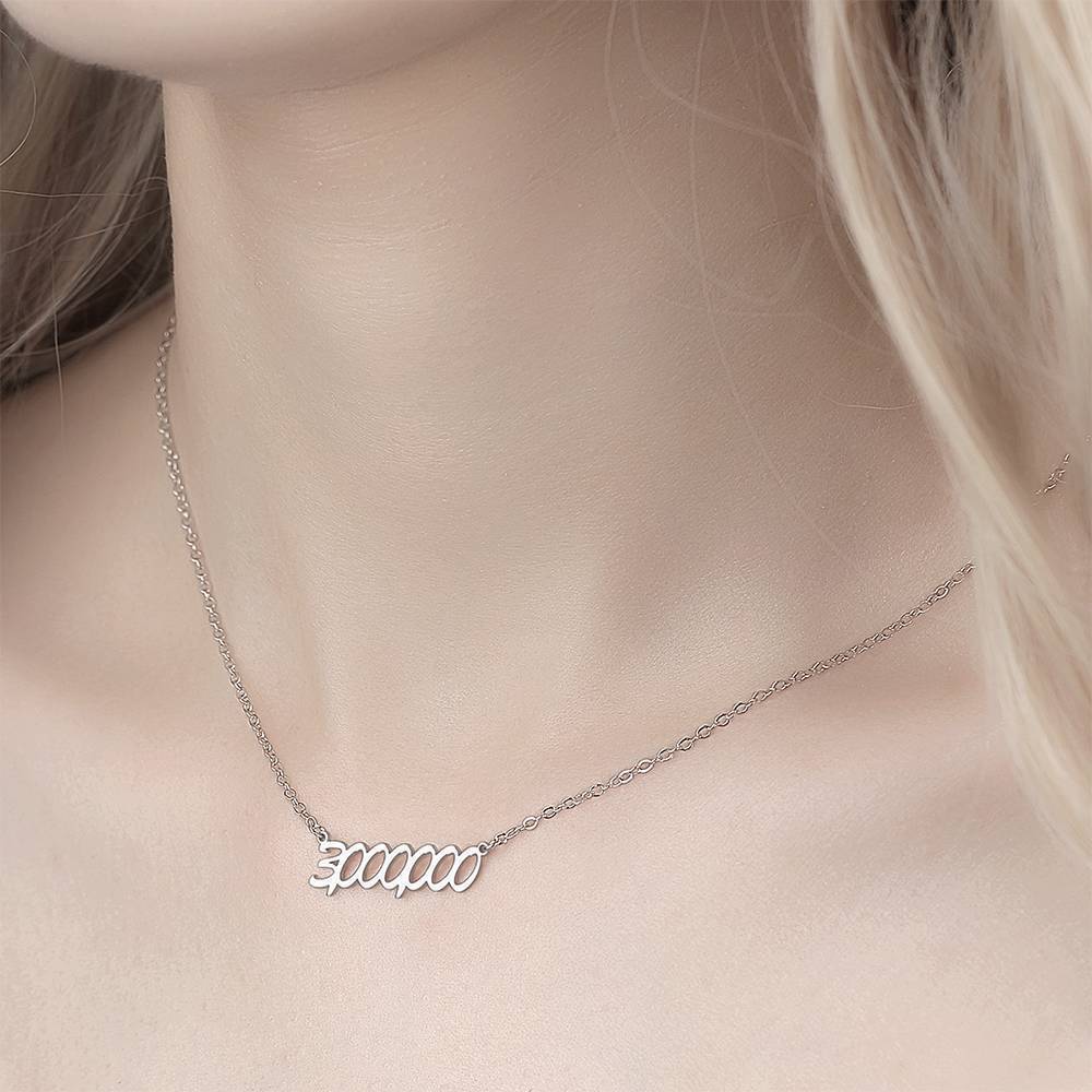 Collier Prenom Collier Avec Numéro Personnalisé, Collier D'anniversaire - Argent