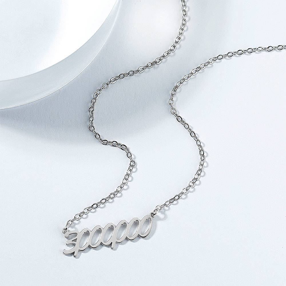 Collier Prenom Collier Avec Numéro Personnalisé, Collier D'anniversaire - Argent