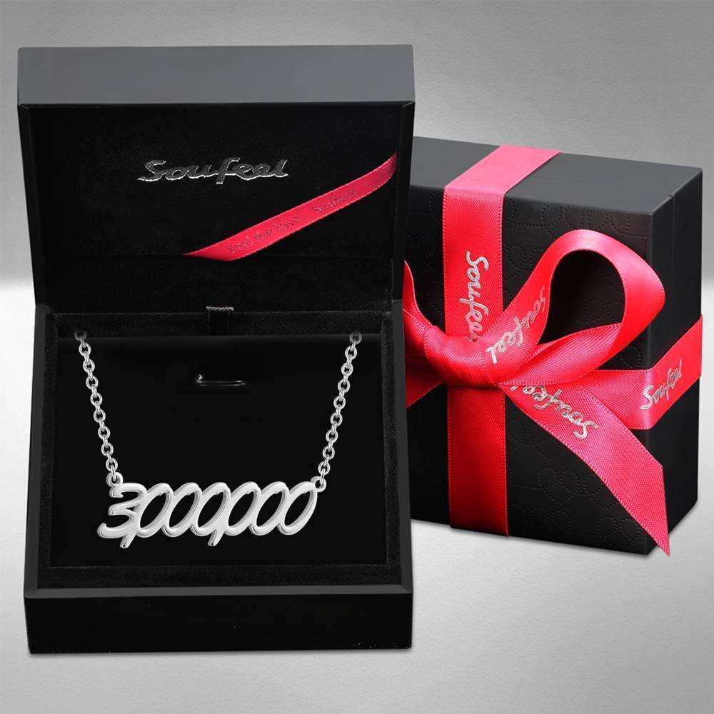 Collier Prenom Collier Avec Numéro Personnalisé, Collier D'anniversaire - Argent