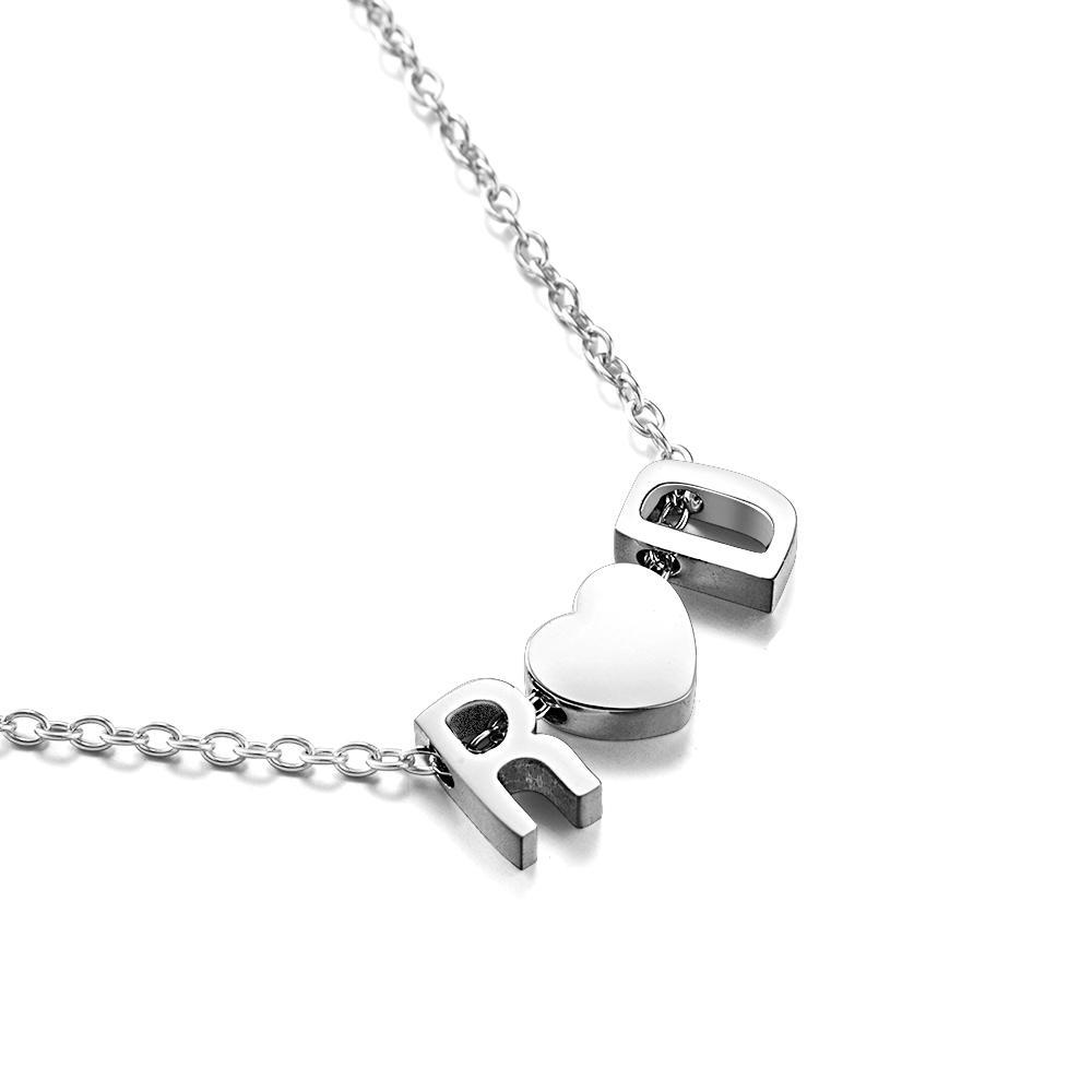 Collier Initial Personnalisé Couples Personnalisés Collier Coeur Collier Minimaliste Lettre D'or Charme Cadeau D'anniversaire Pour Elle - soufeelfr