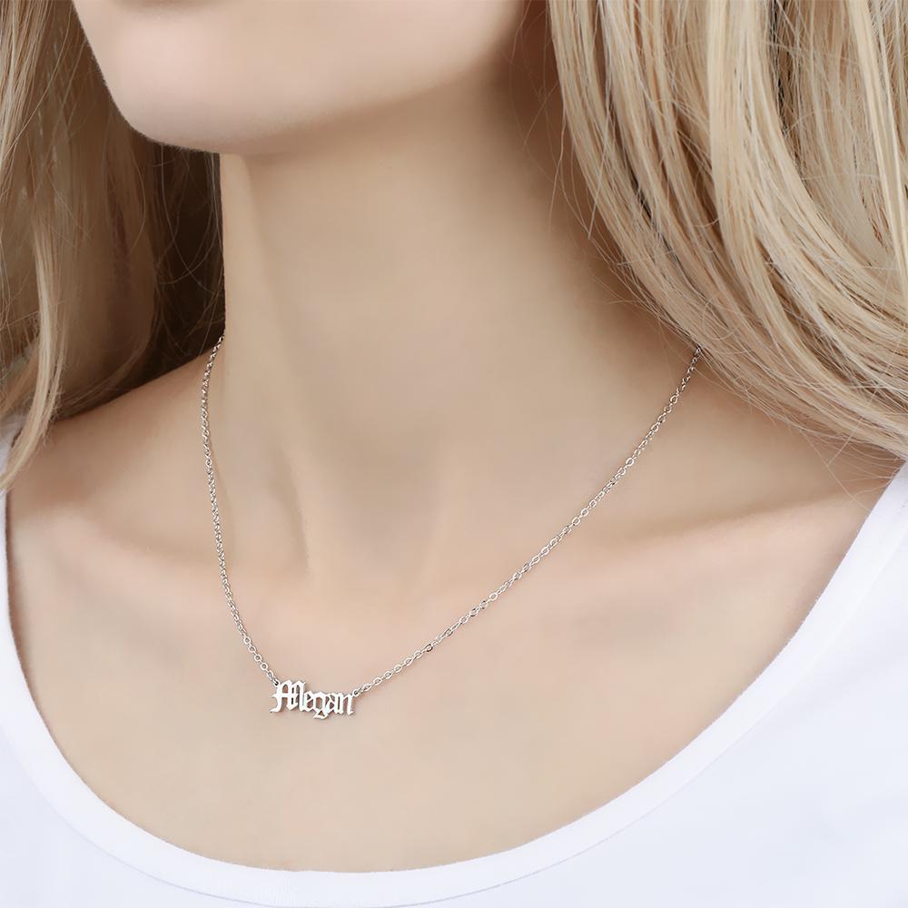 Collier Prenom Collier Prénom Personnalisé Ancien Prénom Anglais Collier Meilleur Cadeau Plaqué Platine - Argent