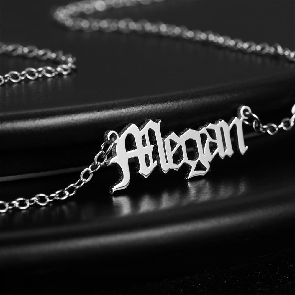 Collier Prenom Collier Prénom  Personnalisé Ancien Prénom Anglais Collier Meilleur Cadeau Plaqué Platine - Argent