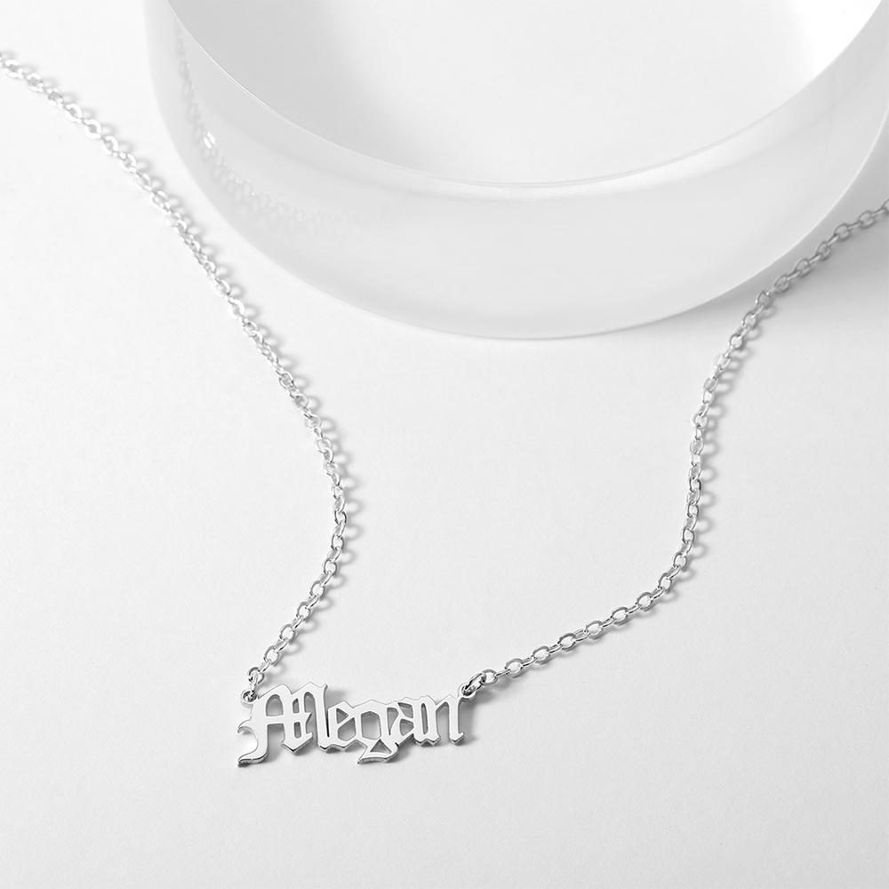 Collier Prenom Collier Prénom Personnalisé Ancien Prénom Anglais Collier Meilleur Cadeau Plaqué Platine - Argent