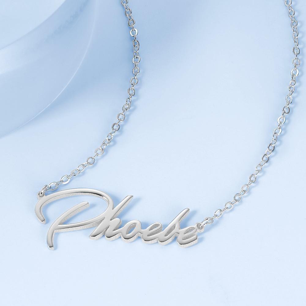 Collier Prenom Collier Prénom Personnalisé, Cadeaux Pour Maman Argent Plaqué Platine