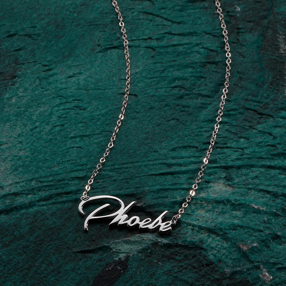 Collier Prenom Collier Prénom Personnalisé, Cadeaux Pour Maman Argent Plaqué Platine