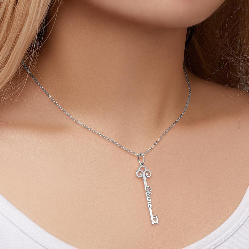 Collier Prenom Clé Nom Collier Cadeau Personnalisé Cadeau Pour Son Argent