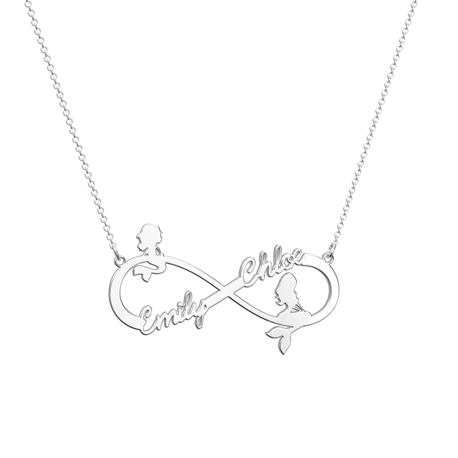 Collier Prenom Collier Prénom Personnalisé Collier Symbole Infini Sirène