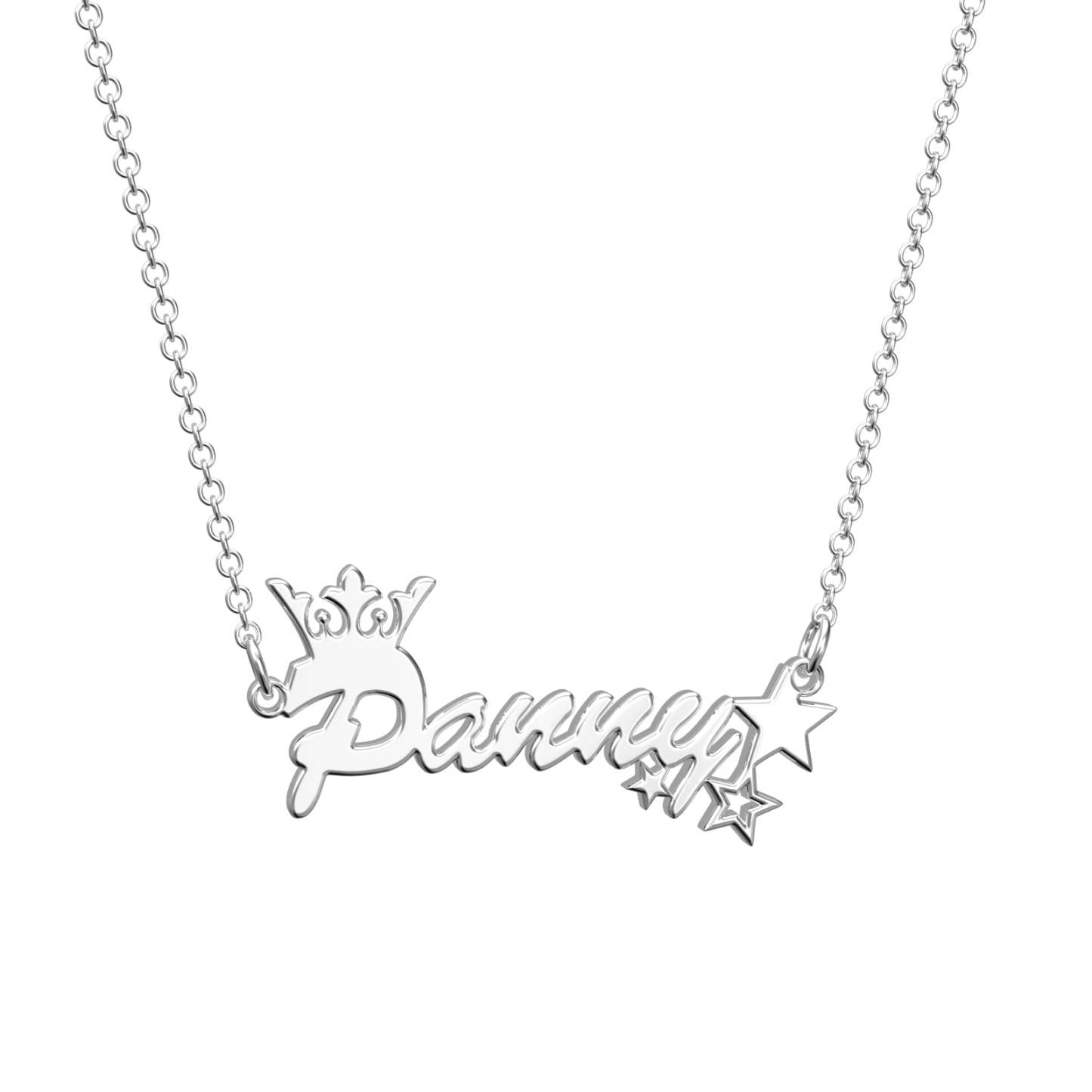 Collier Prenom Collier Prénom Personnalisé Collier Couronne Et Étoiles Petite Princesse Brillante