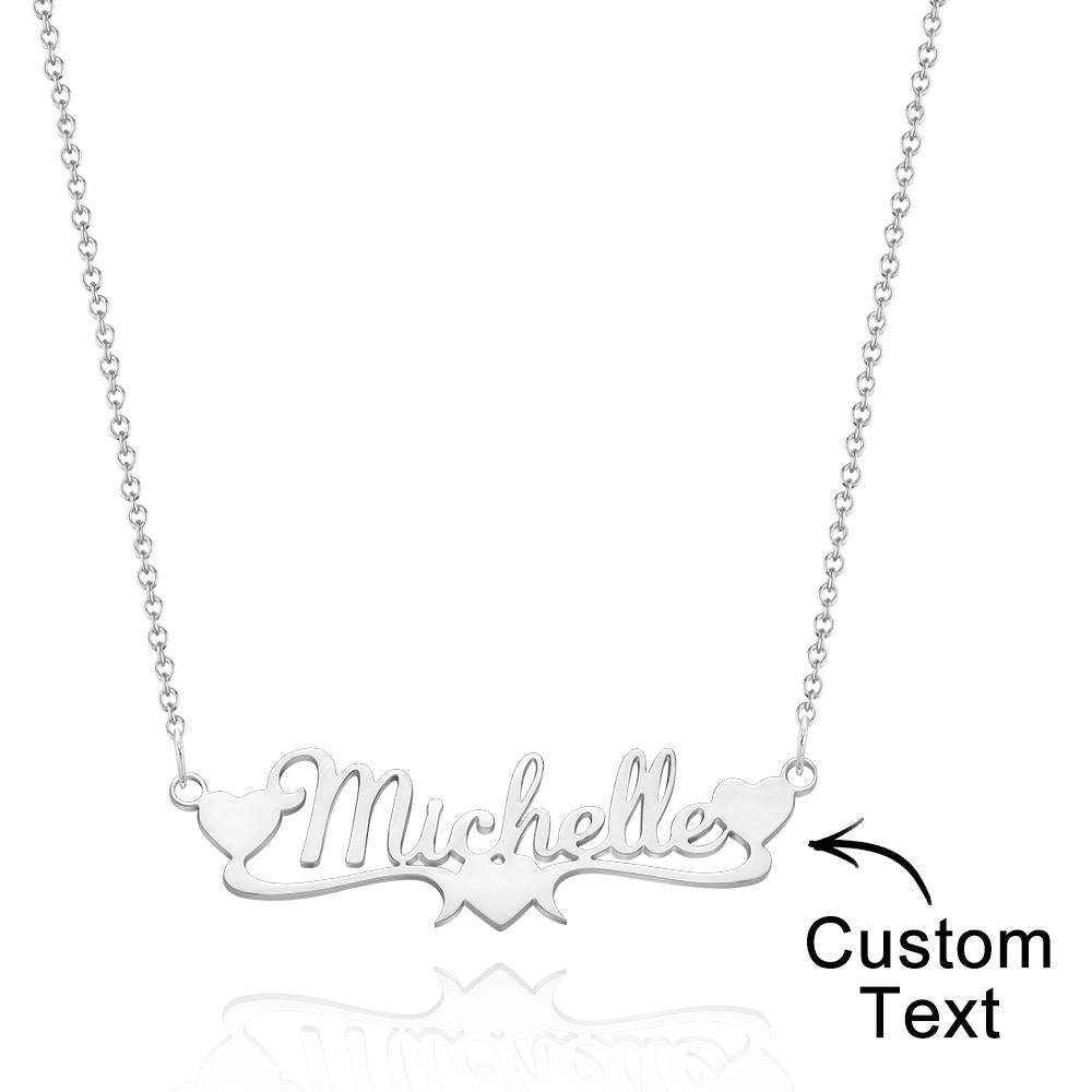 Collier Prenom Collier Gravé Personnalisé Collier En Forme De Coeur Cadeau Pour Maman