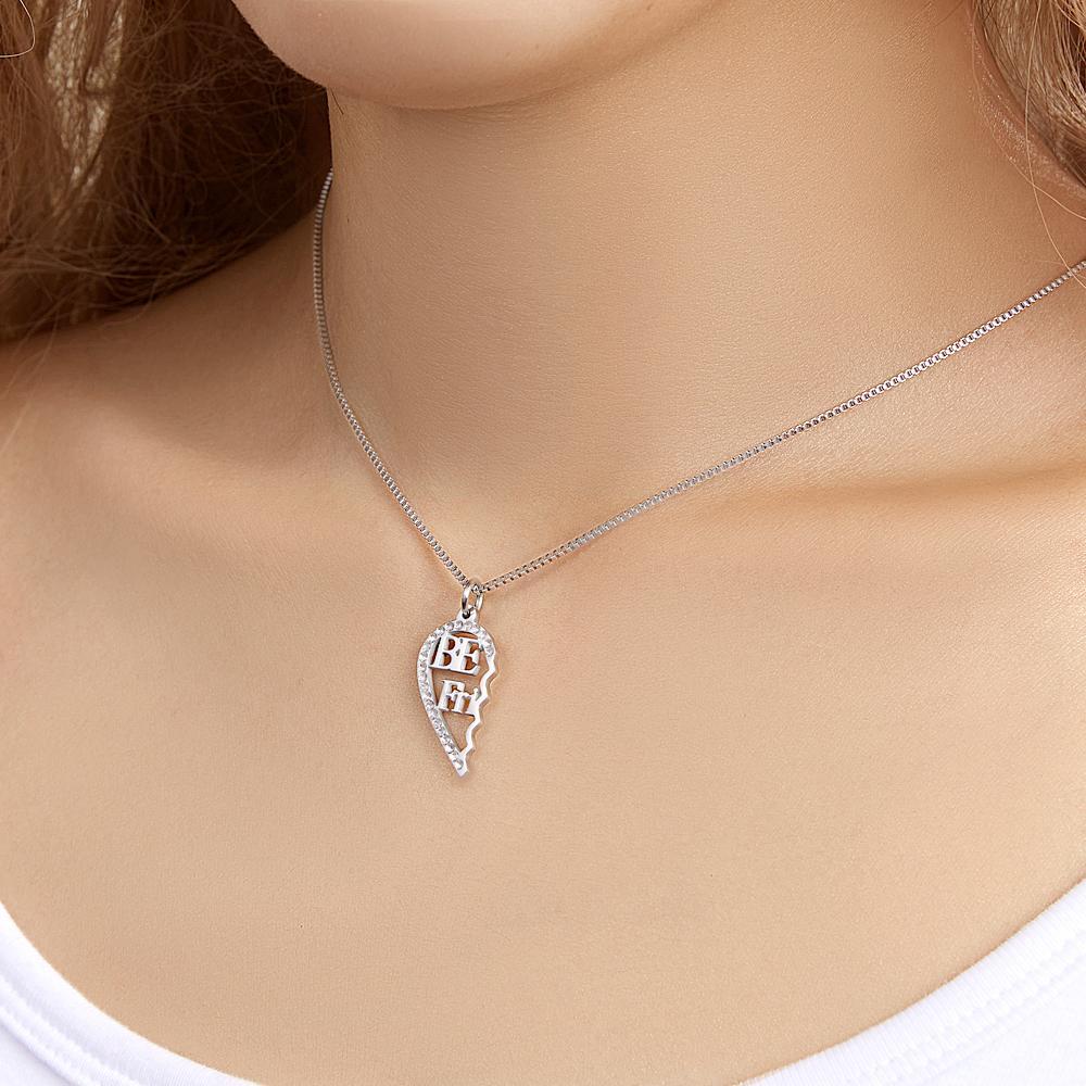 Collier Gravé Personnalisé Collier De Couple En Forme De Coeur Cadeau Pour Les Amoureux - soufeelfr