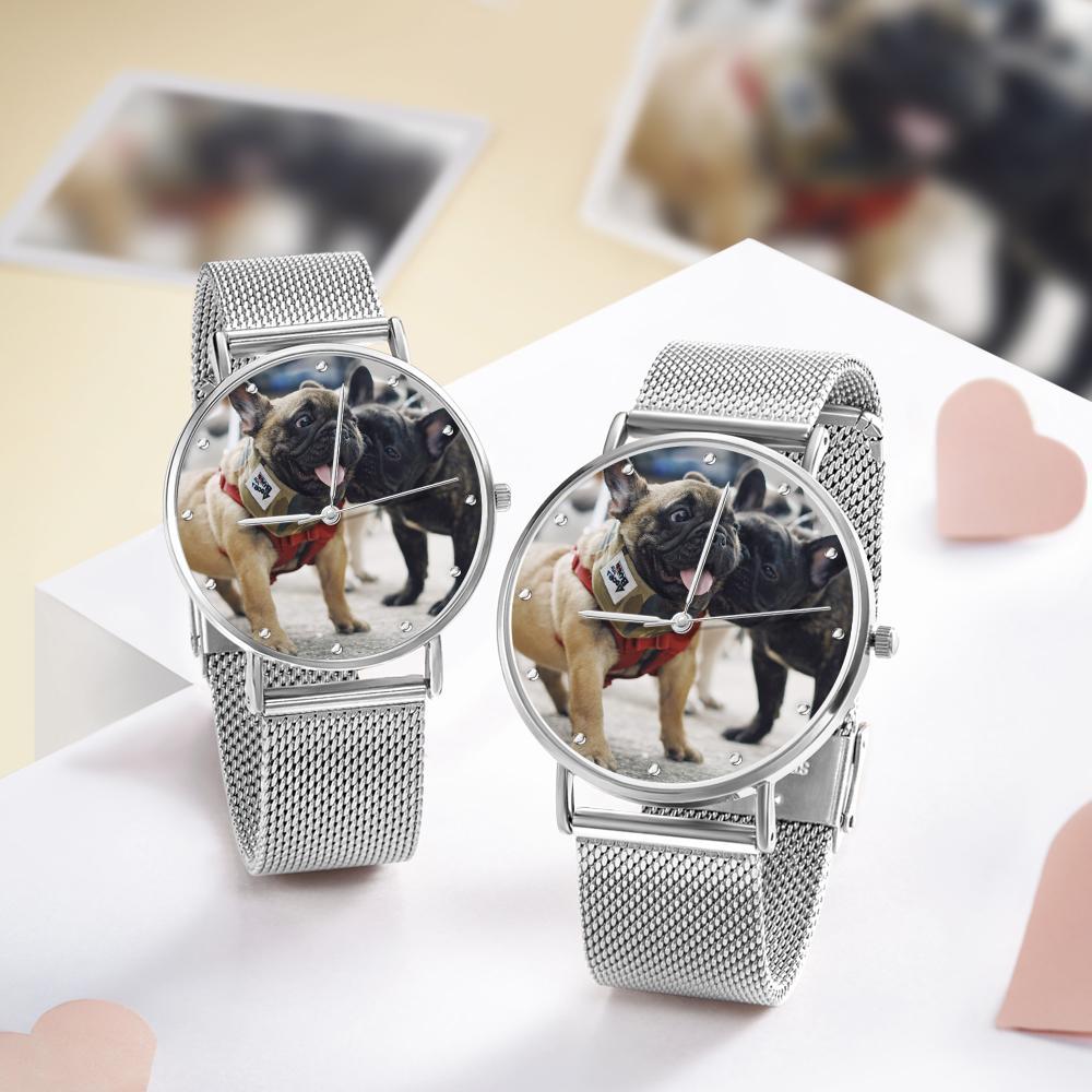 Gravable Montres Photo Femme Avec Bracelet En Alliage