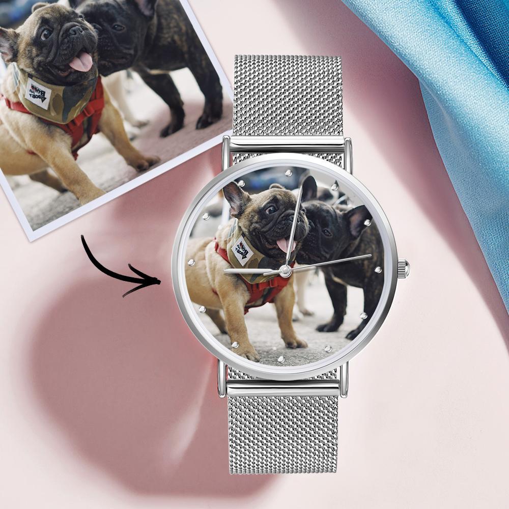 Gravable Montres Photo Femme Avec Bracelet En Alliage