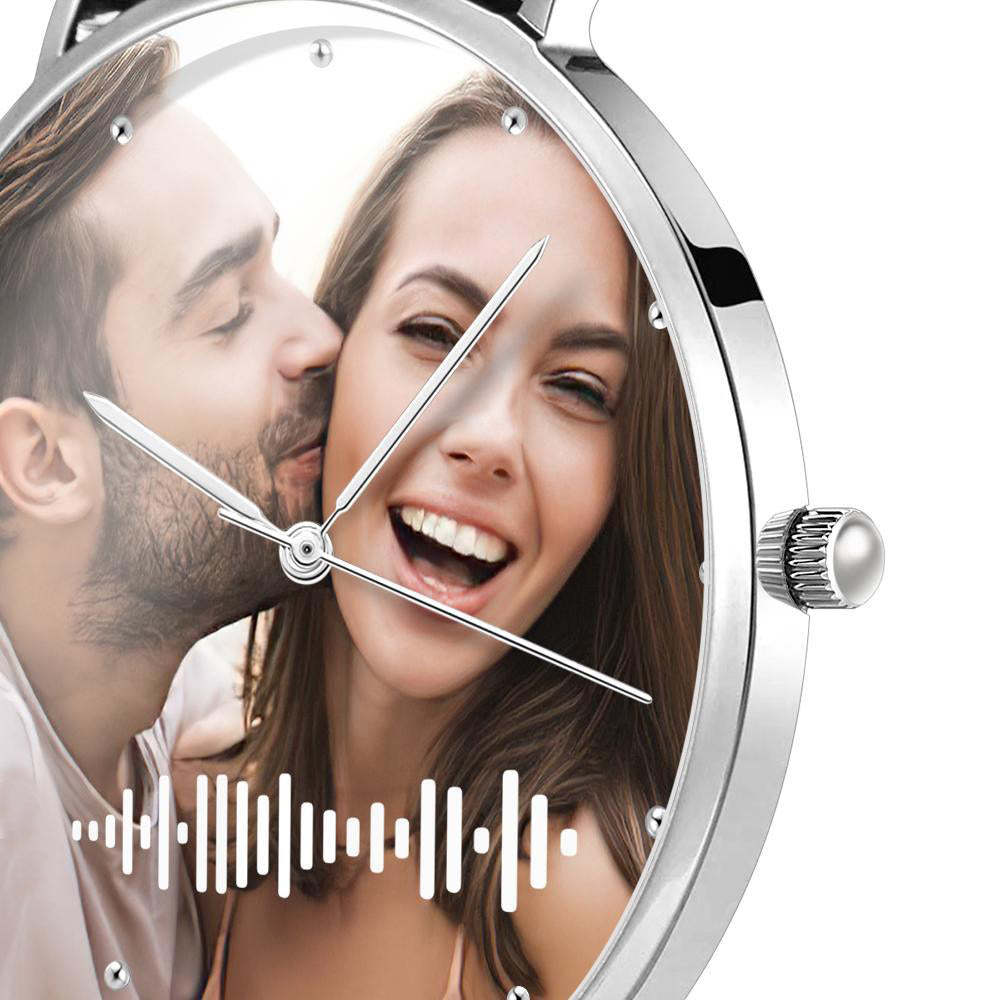 Numérisable Musique Personnalisée Code Montre Gravée Musique Chanson Photo Montre 36mm Cadeaux Elle
