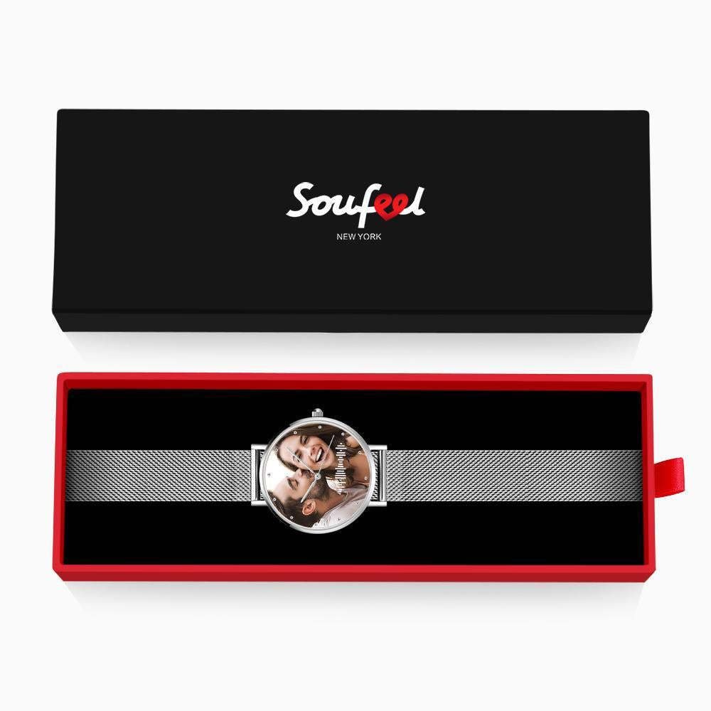 Numérisable Musique Personnalisée Code Montre Gravée Musique Chanson Photo Montre 36mm Cadeaux Elle