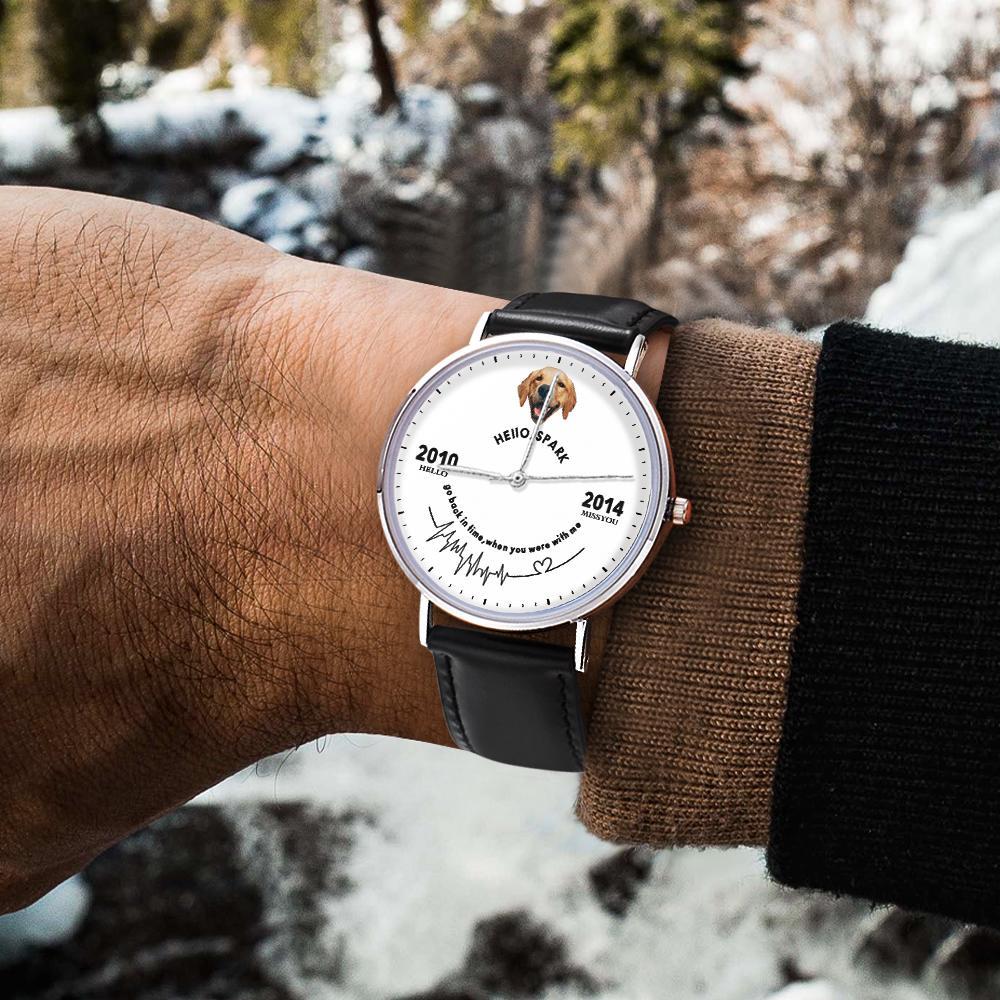 Montre Personnalisée En Arrière Montre Dans Le Temps Montre Commémorative Pour Animaux De Compagnie