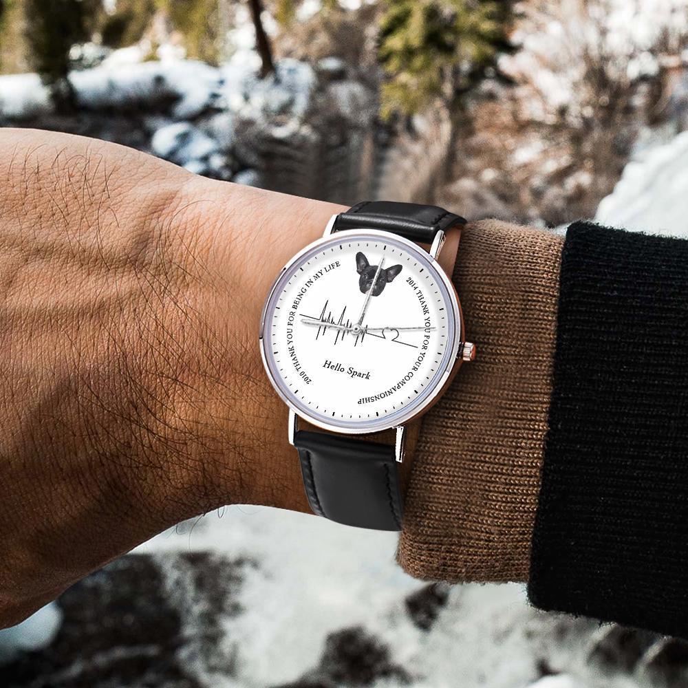 Montre Personnalisée En Arrière Dans Le Temps, Cadeau De Montre Commémorative Pour Animaux De Compagnie Pour Amoureux Des Animaux De Compagnie