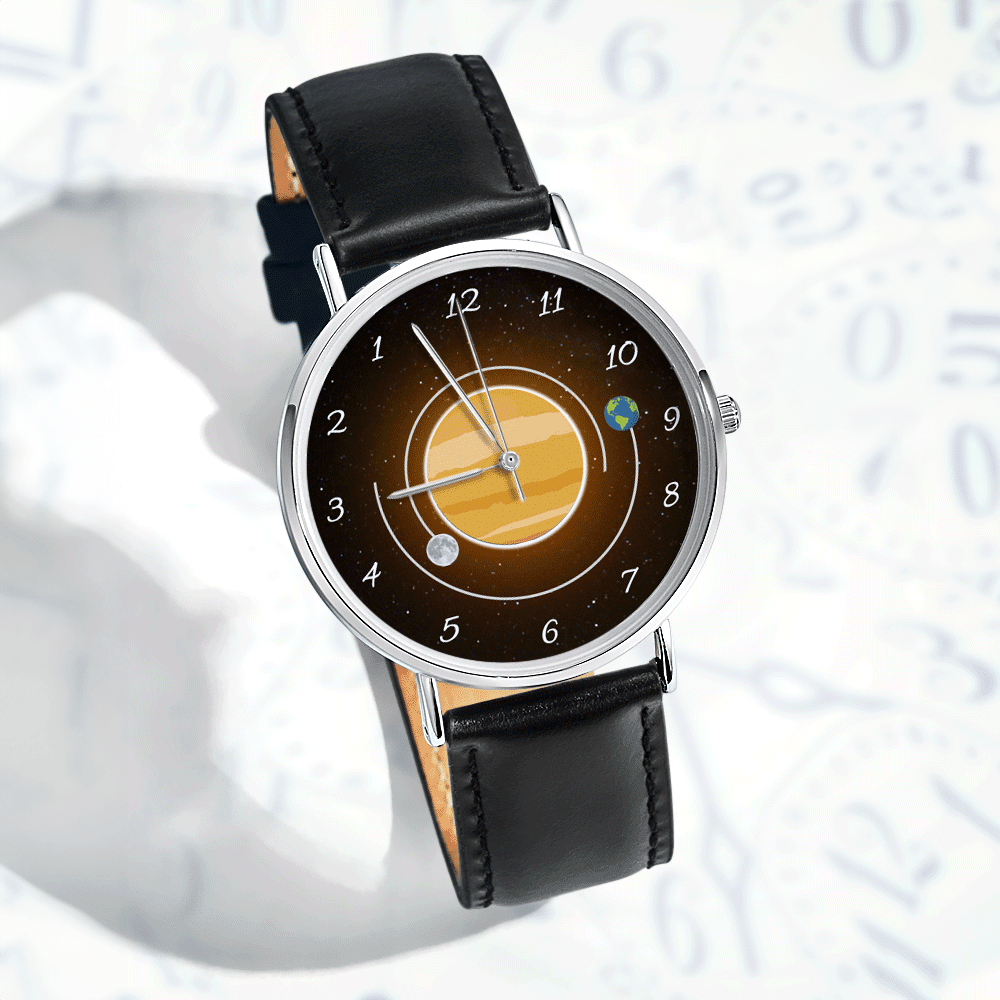 Montre Personnalisée En Arrière Montre Dans Le Temps - Mouvements Célestes