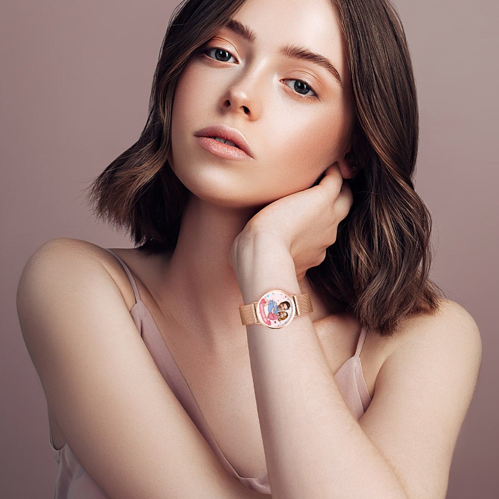 Horloge Photo Personnalisée Horloge Couple Drôle Cadeau Saint Valentin Personnalisé