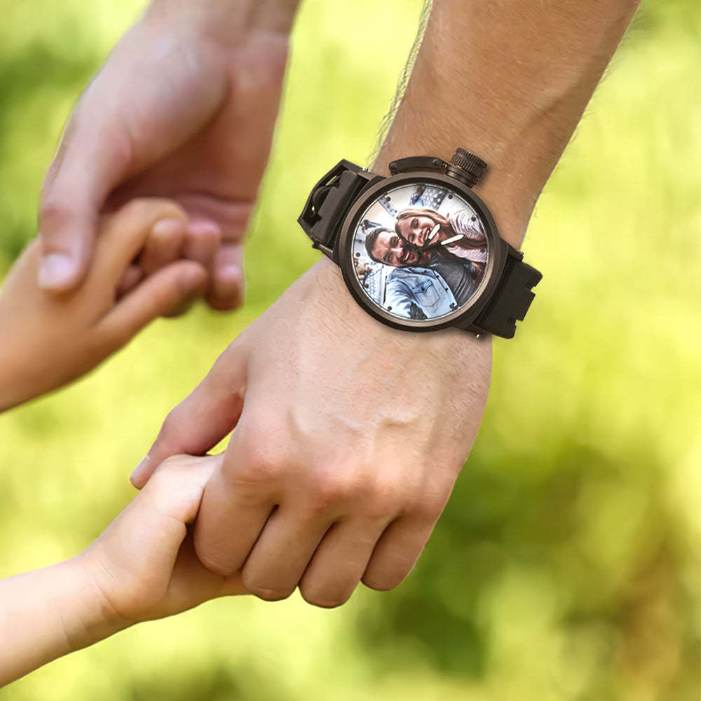 Montre-bracelet En Plastique Sport Avec Photo De Famille Personnalisée Pour Hommes - soufeelfr