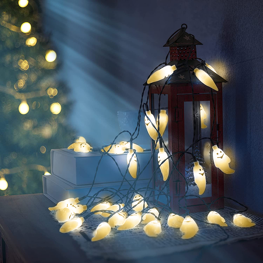 3 Couleurs D'éclairage Guirlandes Lumineuses Décoratives D'halloween Pour Les Décorations Extérieures D'intérieur De Fête À Thème D'halloween - soufeelfr