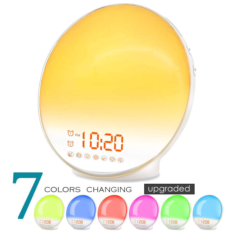 Sunrise Sunset Réveil Veilleuse Fm Radio Snooze 7 Couleurs Et Sons Ambiance Lumière - soufeelfr