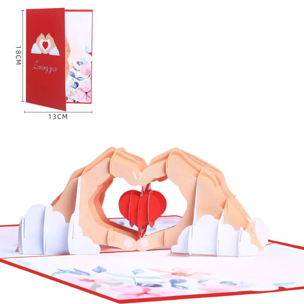 3d Creative Valentine's Day Pop Up Card Love In Hand Palm Pop Up Carte De Voeux