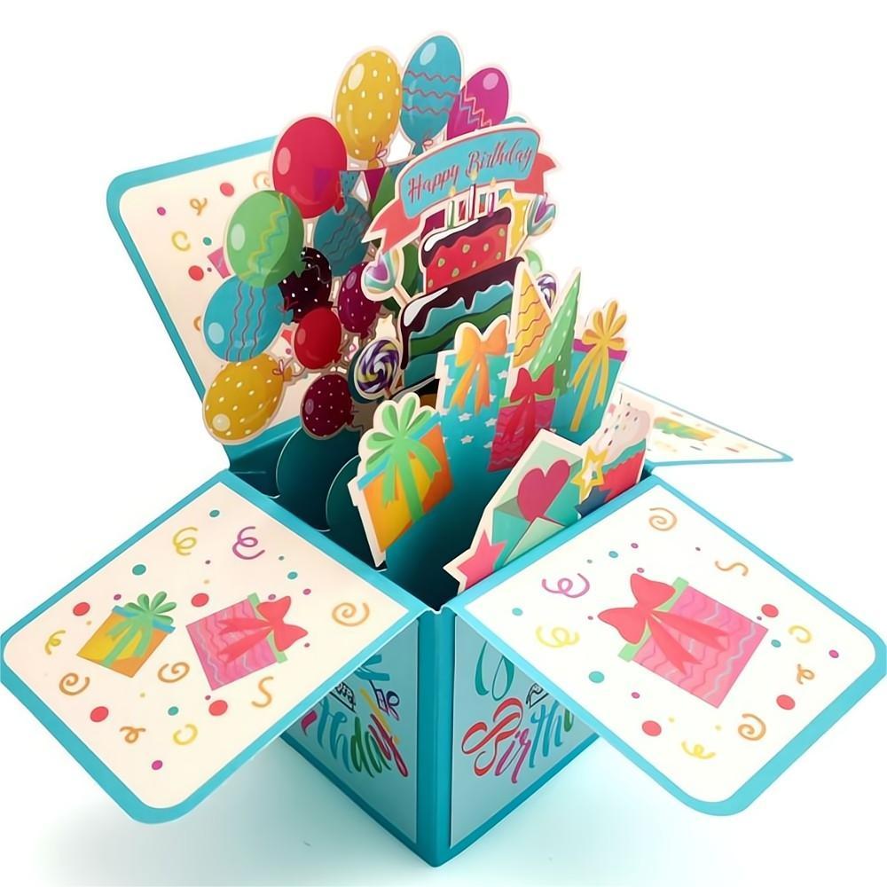 Anniversaire Pop Up Box Carte Anniversaire Ballons 3d Pop Up Carte De Voeux - soufeelfr