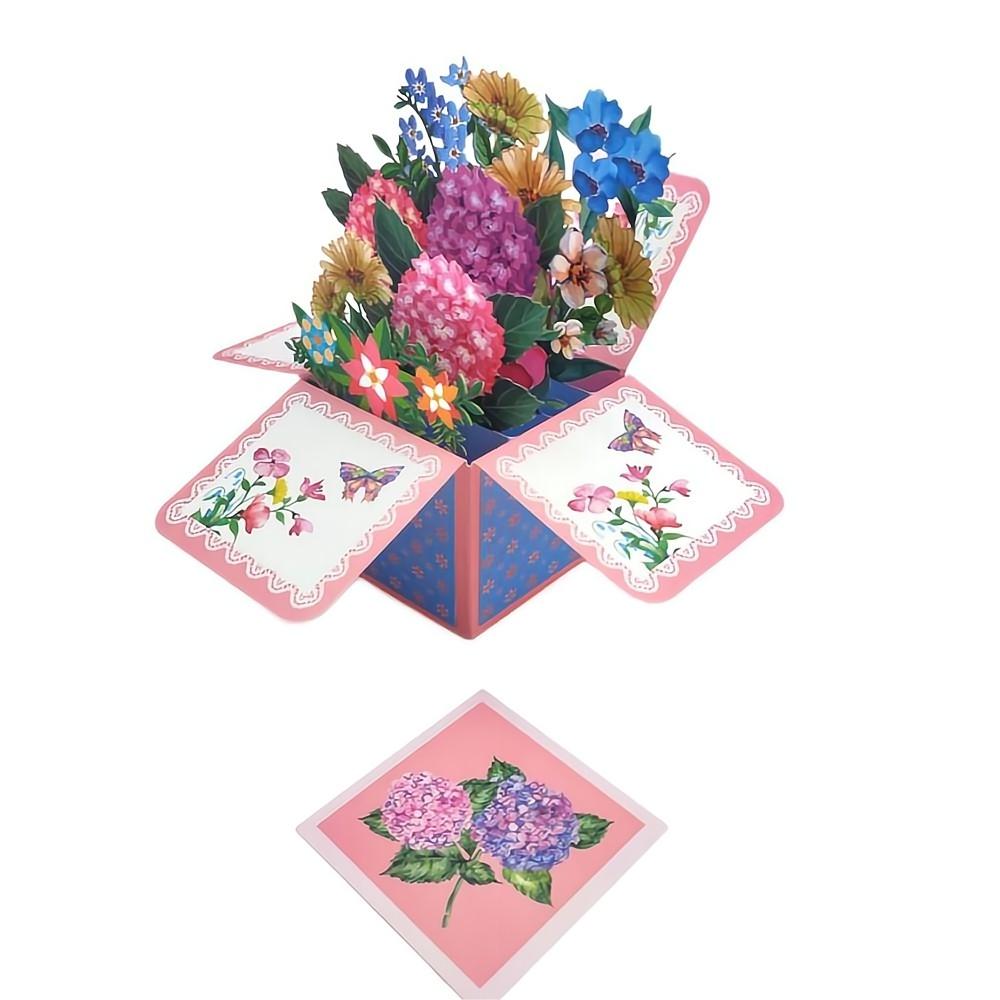 Hortensia Pop Up Box Carte Fleur 3d Pop Up Carte De Voeux - soufeelfr