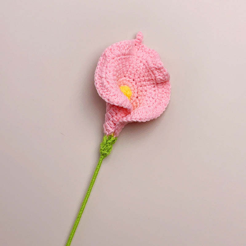 Calla Lily Crochet Flower Cadeau De Fleurs Tricotées À La Main Pour Les Amoureux - soufeelfr