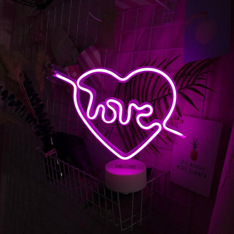Neon Heart Light Led Neon Signs Night Light Room Decor Saint Valentin Cadeau - soufeelfr