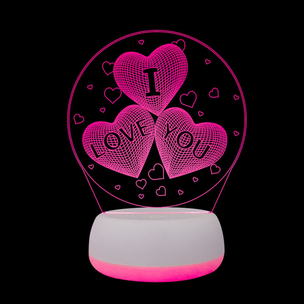 3d Led Night Light Heart Shape Lamp Home Decoration Valentine's Day Gift For Lover - soufeelfr