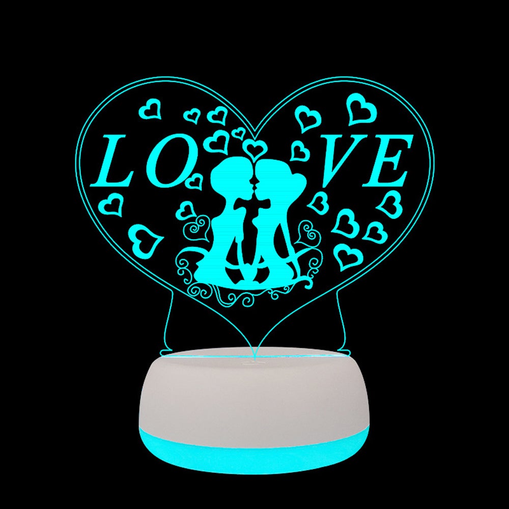 3d Love Heart Lampe Night Light Desk Decor Saint Valentin Cadeau Pour Amoureux - soufeelfr