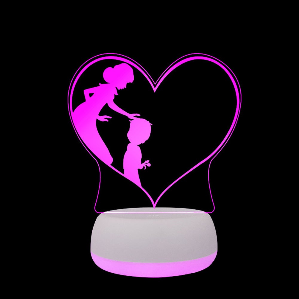 Cadeaux D'anniversaire De Lumière De Nuit De Lumière Led 3d En Forme De Coeur Pour Maman - soufeelfr