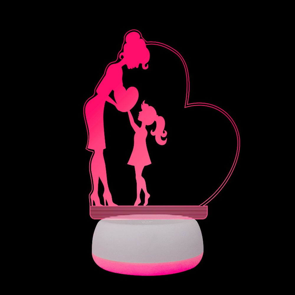 Cadeaux D'anniversaire De Lumière De Nuit De Lumière Led 3d En Forme De Coeur Pour Maman - soufeelfr