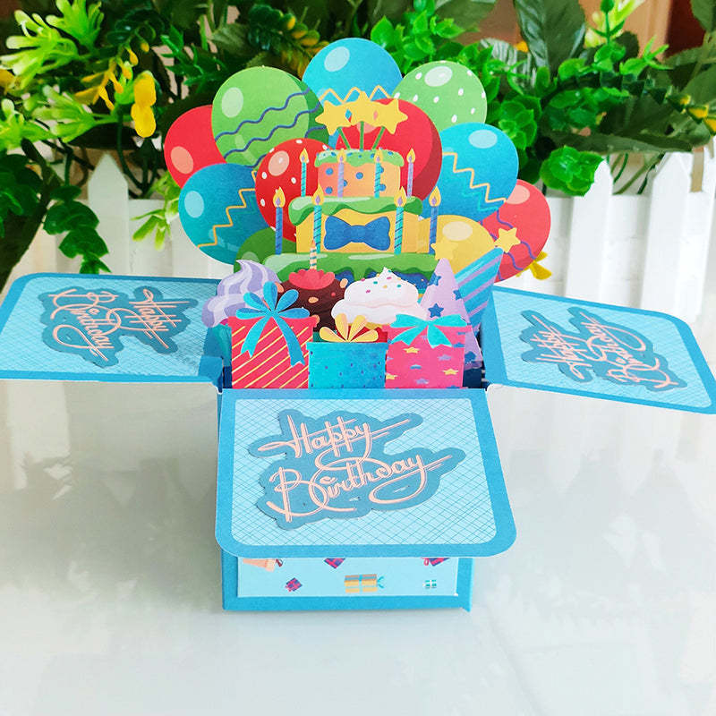 Carte D'anniversaire 3d Pop-up Box Carte De Voeux Créative - soufeelfr