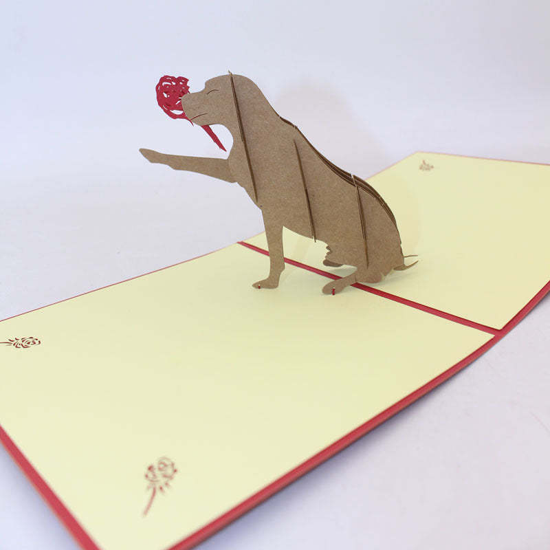 Carte De Vœux 3d Pop-up Faite À La Main Avec Bénédiction Pour Chien Unique - soufeelfr