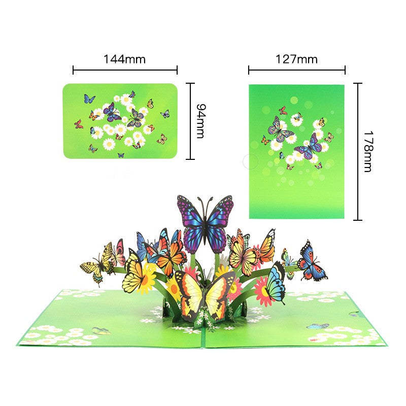 Carte De Voeux En Trois Dimensions Pour La Fête Des Mères Carte De Voeux De Sculpture Sur Papier Volant Papillon - soufeelfr