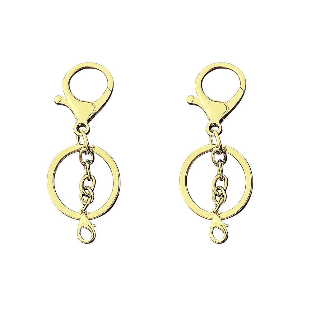 Anneau De Saut Ouvert Avec Fermoirs De Homard Et Chaîne D'extension Pour La Fabrication De Bijoux Accessoires De Porte-clés Bricolage Or Deux - soufeelfr
