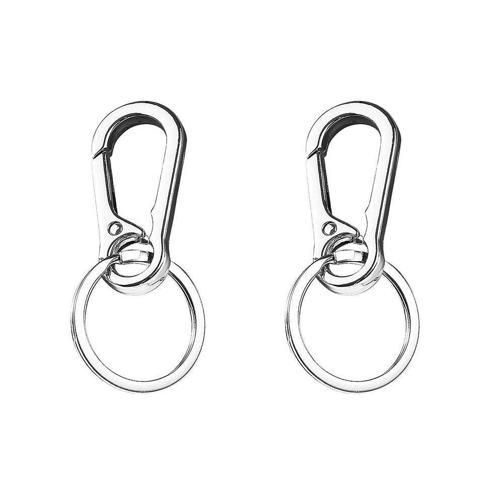 Mousqueton Clip Porte-clés Porte-clés En Acier Inoxydable Avec Mousqueton Porte-clés À Dégagement Rapide Deux - soufeelfr