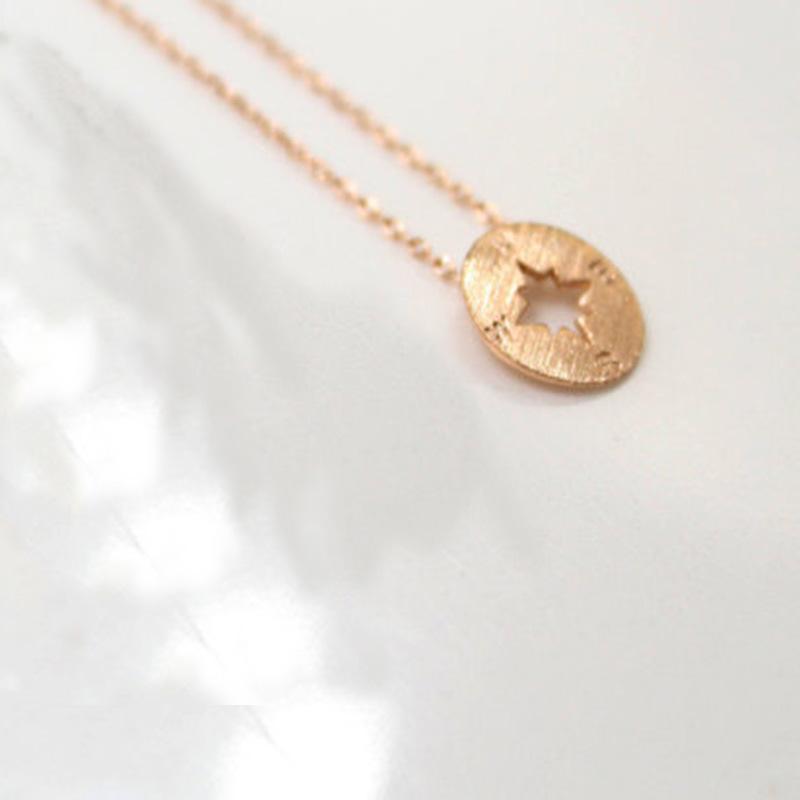 Collier Boussole Mode Petit Cercle R茅tro Pendentif