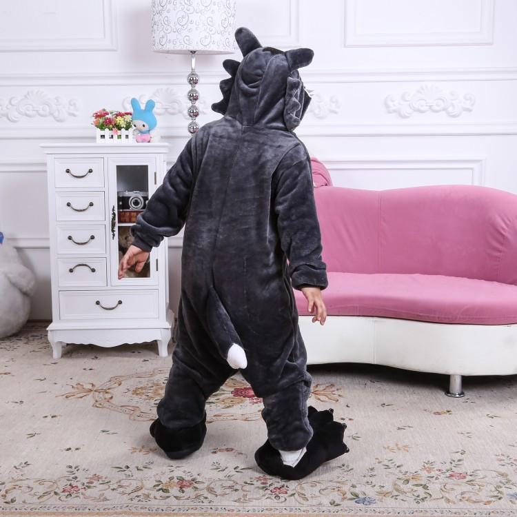 Costume Animal Gros Loup Gris Animal Dessin Animé Salopette Vêtements Enfants Cadeau - soufeelfr